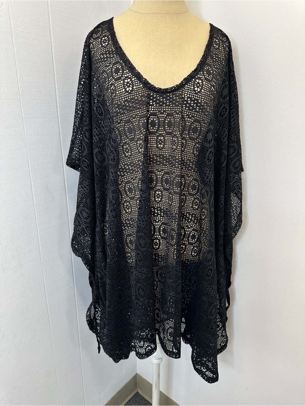 a.n.a 2x Black Crochet Swim Swimsuit Coverup